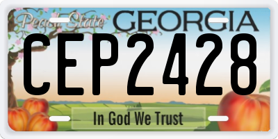 GA license plate CEP2428