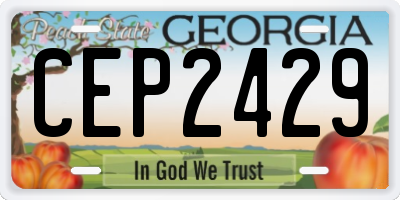 GA license plate CEP2429
