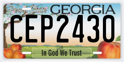 GA license plate CEP2430