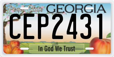 GA license plate CEP2431