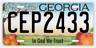 GA license plate CEP2433