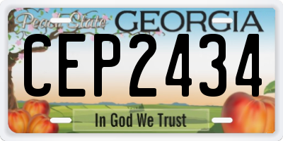 GA license plate CEP2434