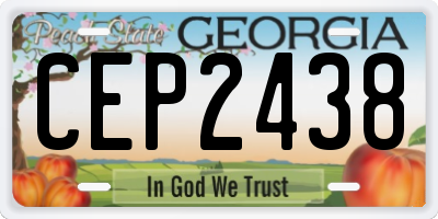 GA license plate CEP2438