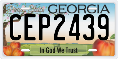GA license plate CEP2439