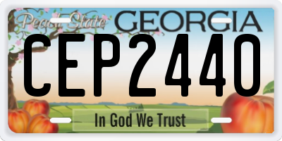 GA license plate CEP2440