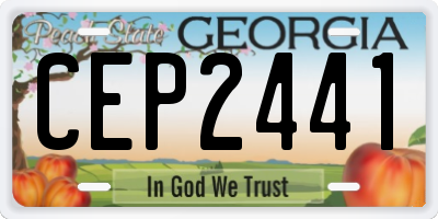 GA license plate CEP2441
