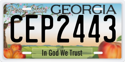 GA license plate CEP2443