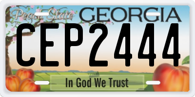 GA license plate CEP2444