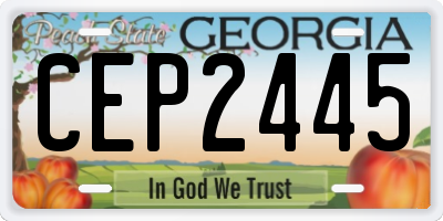 GA license plate CEP2445