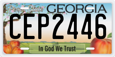 GA license plate CEP2446