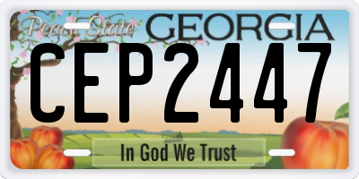 GA license plate CEP2447