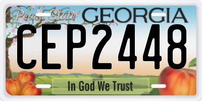 GA license plate CEP2448