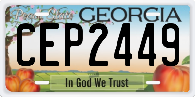 GA license plate CEP2449