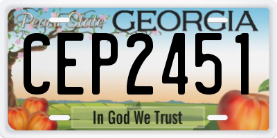 GA license plate CEP2451