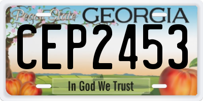 GA license plate CEP2453