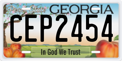 GA license plate CEP2454