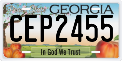 GA license plate CEP2455