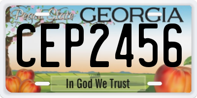 GA license plate CEP2456