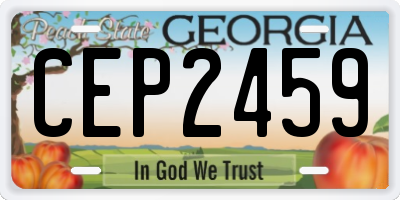 GA license plate CEP2459