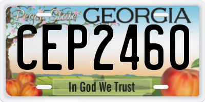 GA license plate CEP2460