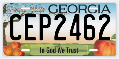 GA license plate CEP2462