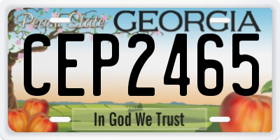 GA license plate CEP2465
