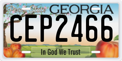 GA license plate CEP2466