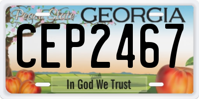 GA license plate CEP2467