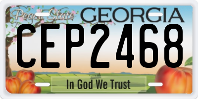 GA license plate CEP2468