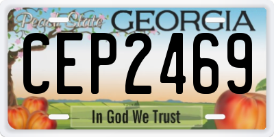 GA license plate CEP2469