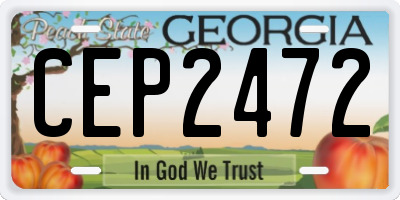 GA license plate CEP2472