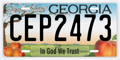 GA license plate CEP2473