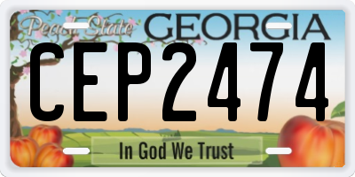 GA license plate CEP2474