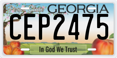 GA license plate CEP2475