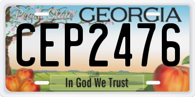GA license plate CEP2476