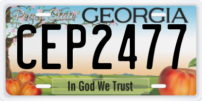 GA license plate CEP2477