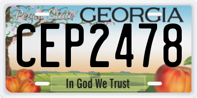 GA license plate CEP2478