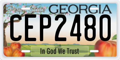 GA license plate CEP2480