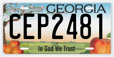 GA license plate CEP2481