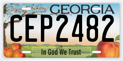 GA license plate CEP2482