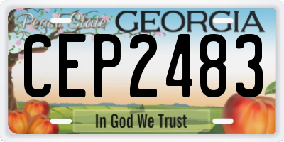 GA license plate CEP2483