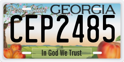 GA license plate CEP2485