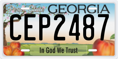 GA license plate CEP2487