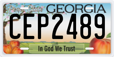 GA license plate CEP2489
