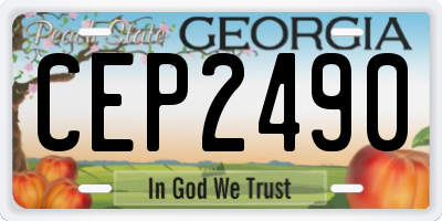 GA license plate CEP2490