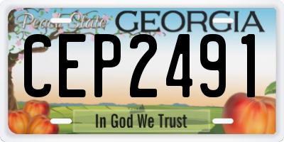 GA license plate CEP2491