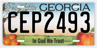 GA license plate CEP2493