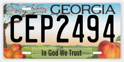 GA license plate CEP2494