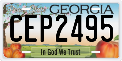 GA license plate CEP2495