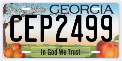 GA license plate CEP2499